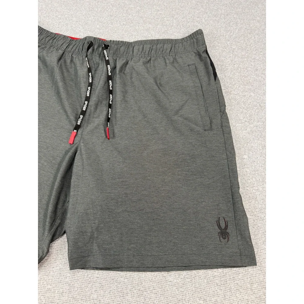 Spyder Active Mens XL Gray ProWeb Athletic Training Gym Shorts SPM513